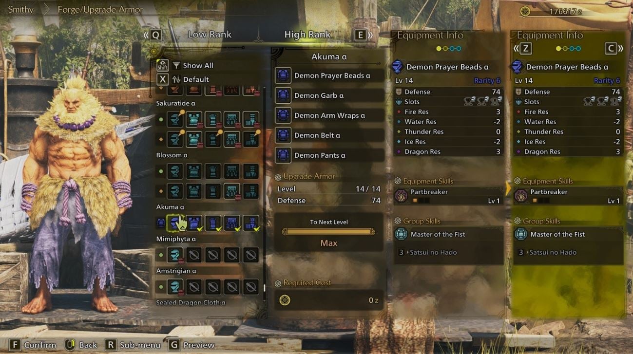 Monster Hunter Wilds Akuma armor sets