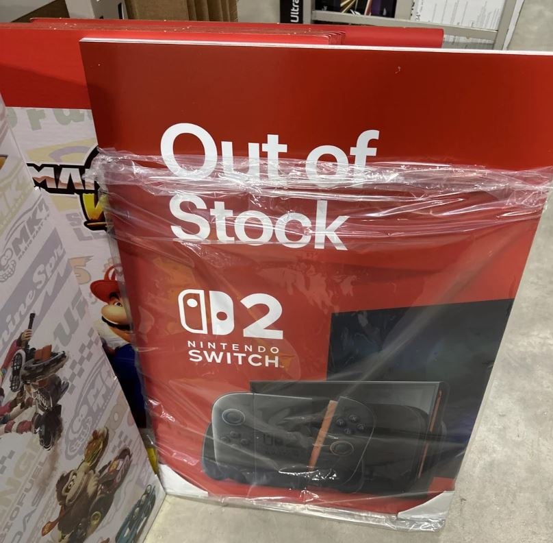 Nintendo Switch 2 Out of Stock sign