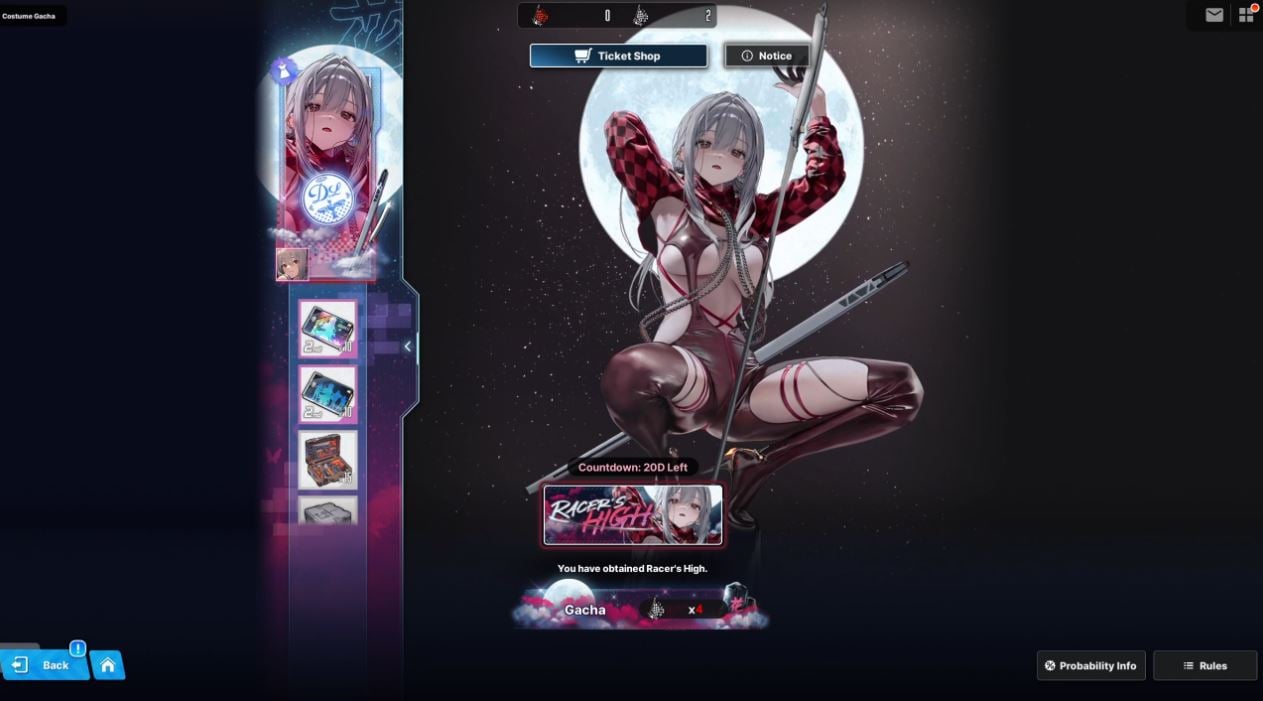 Scarlet's Racer's High costume
