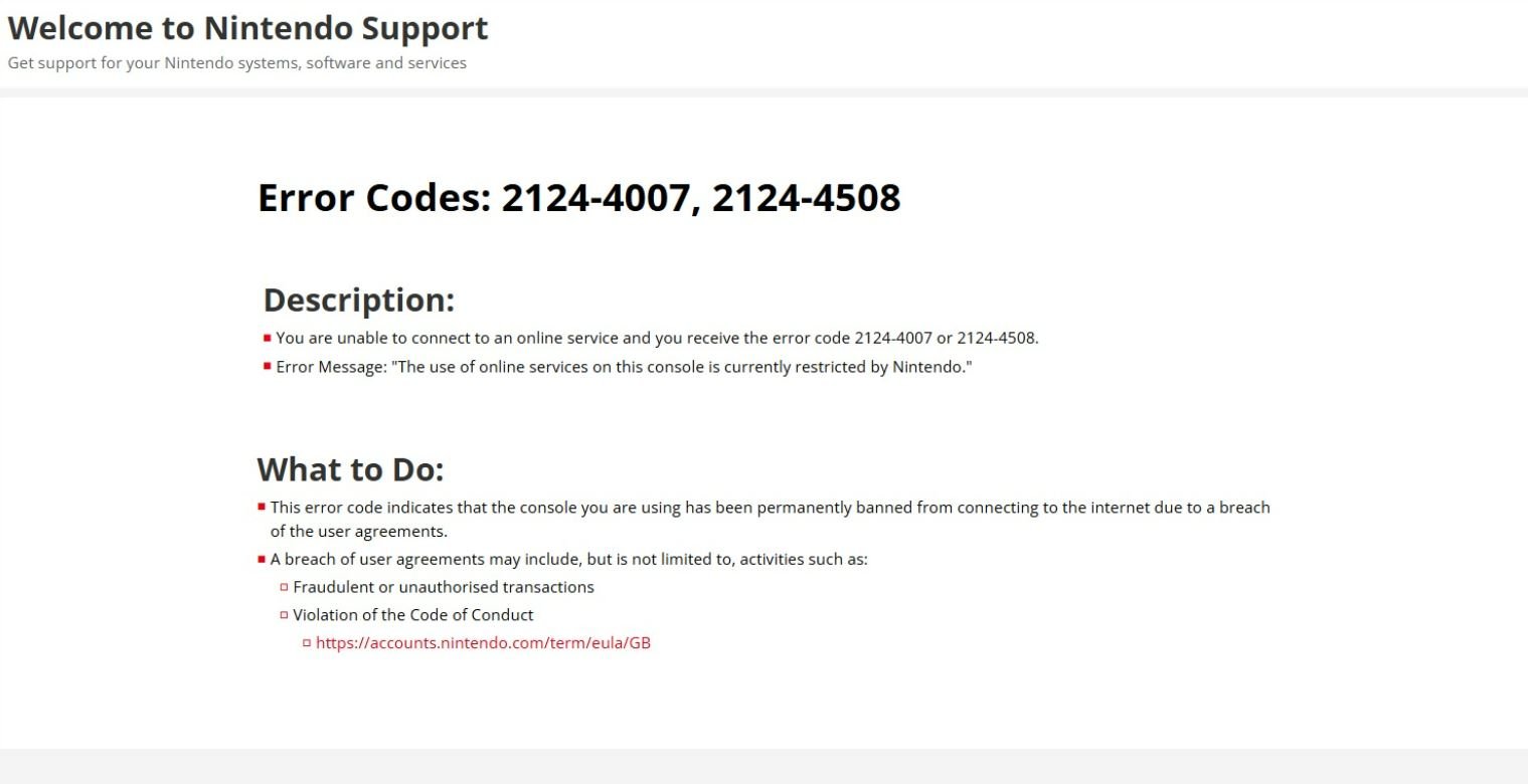 Nintendo Switch 2 Error Code explanations
