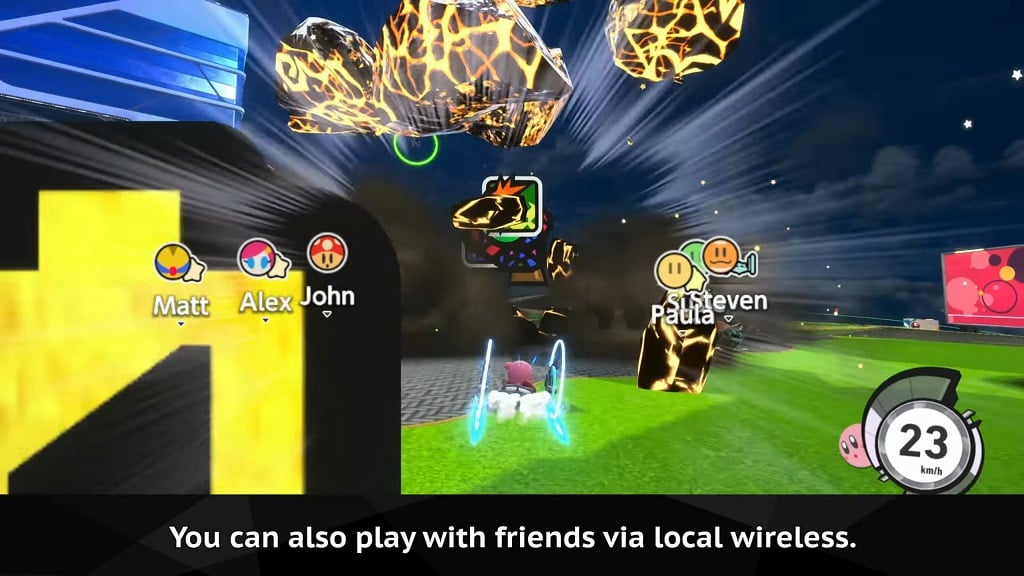 Kirby Air Riders gameplay.