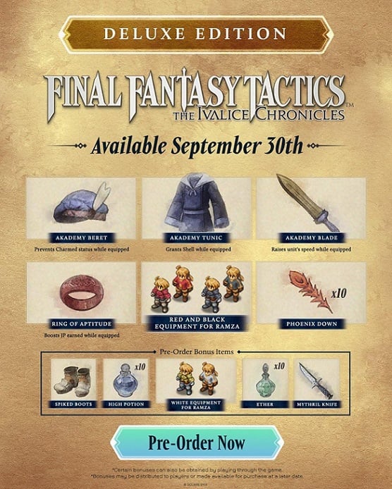 Deluxe edition bonuses list.