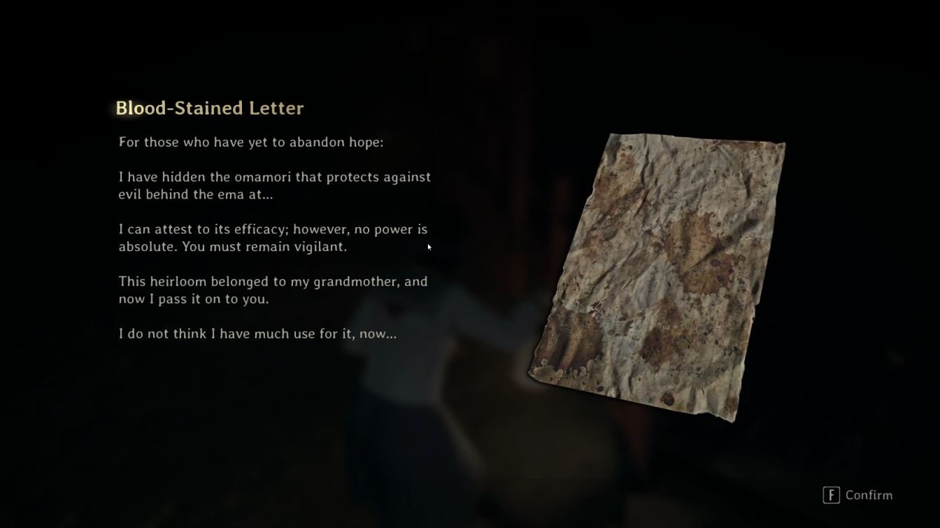 Blood-stained letter 
