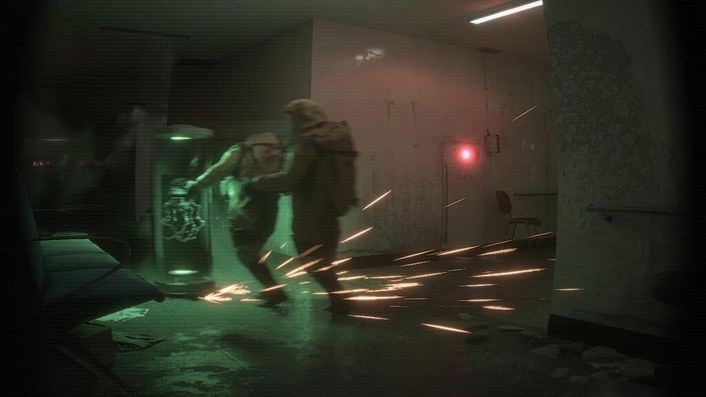 Underward dragging the test subject.