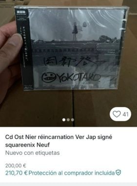 Fraudulent signed Nier CD listing
