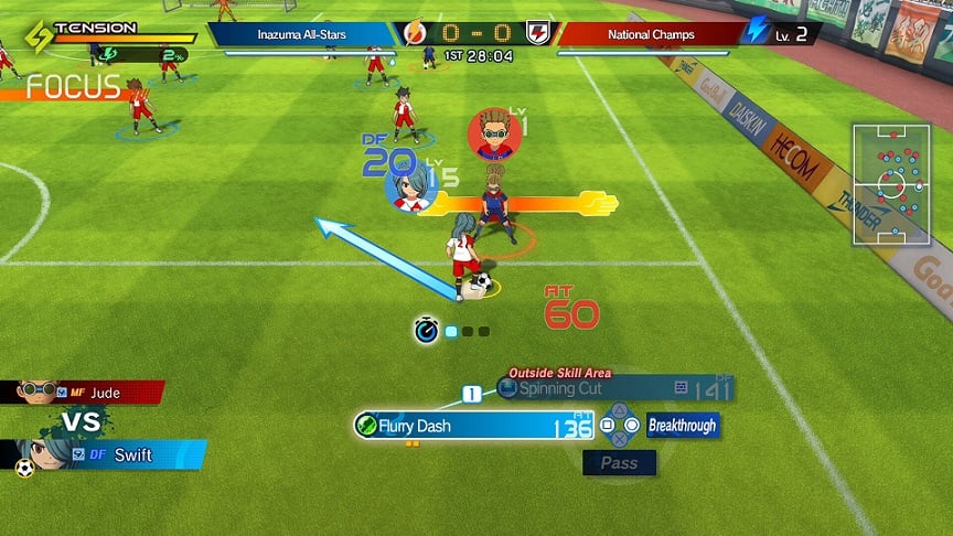 Inazuma Eleven: Victory Road gameplay.