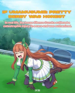 PETA uses gory Umamusume: Pretty Derby image to raise awareness about