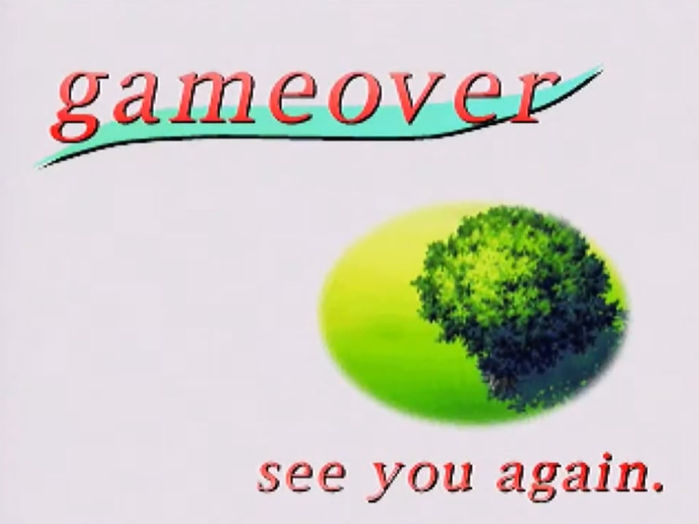 Tokimeki Memorial Game Over screen