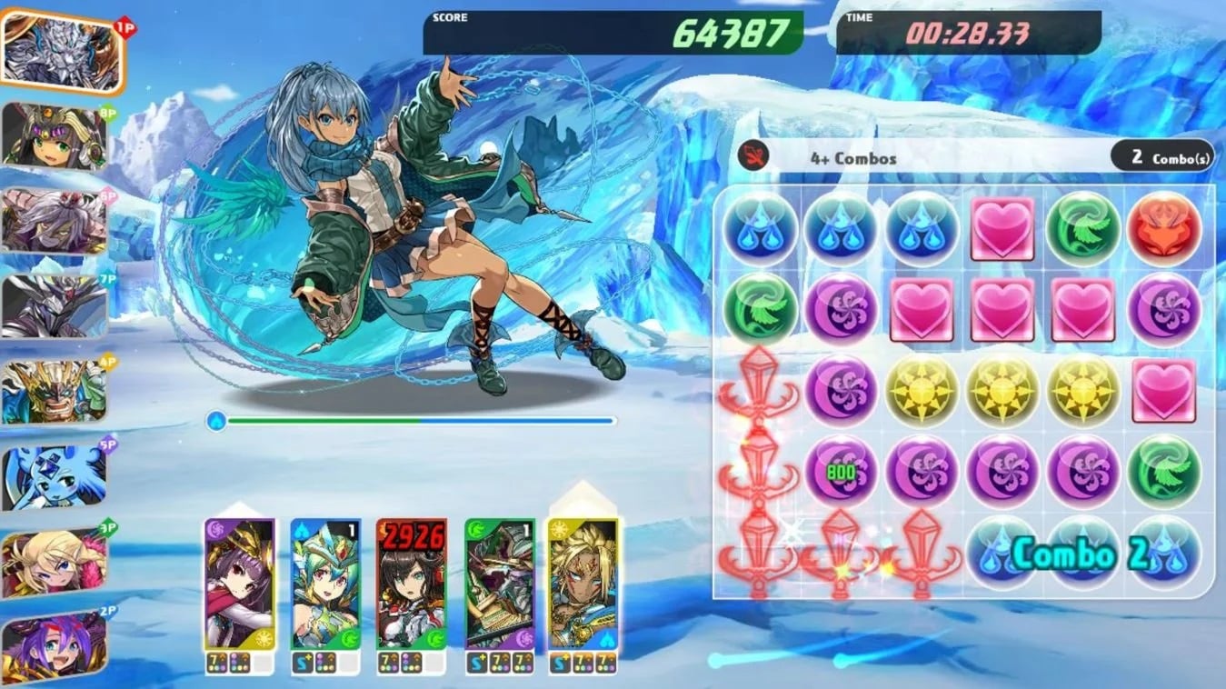 Puzzle & Dragons gameplay. 