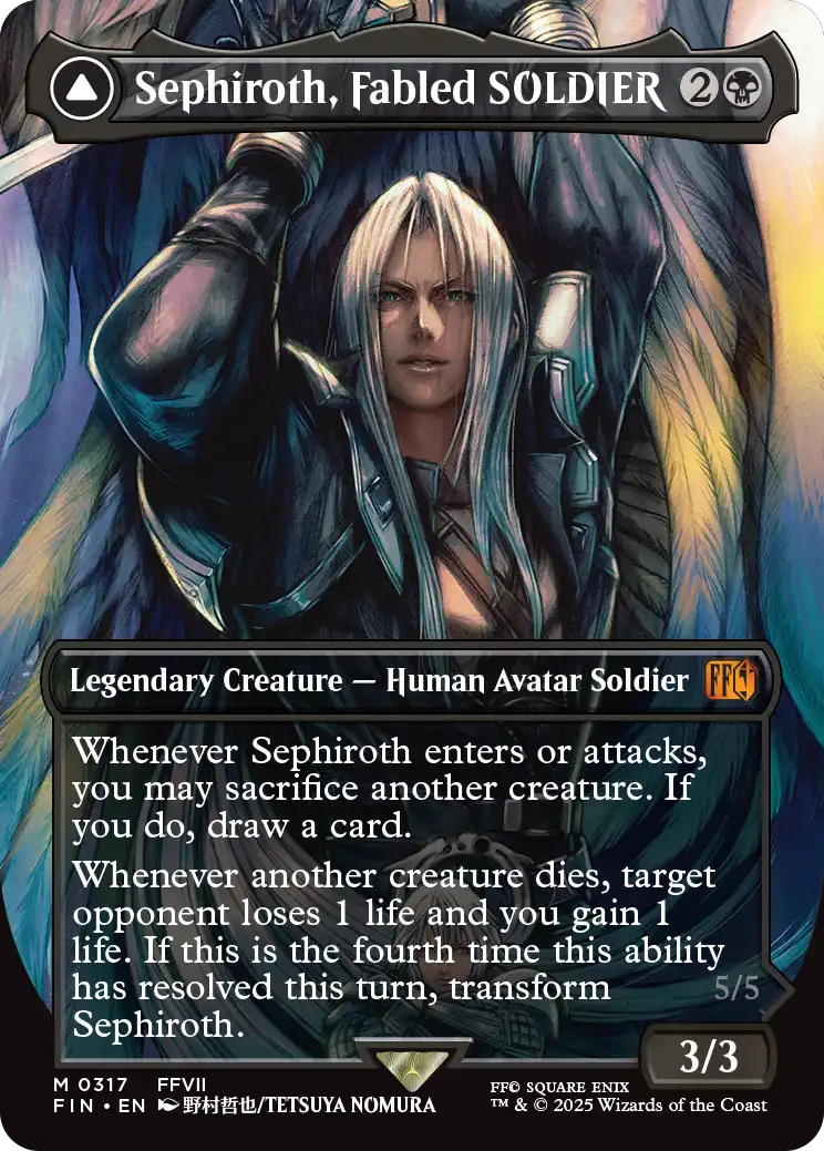 Sephiroth MTG card by Tetsuya Nomura