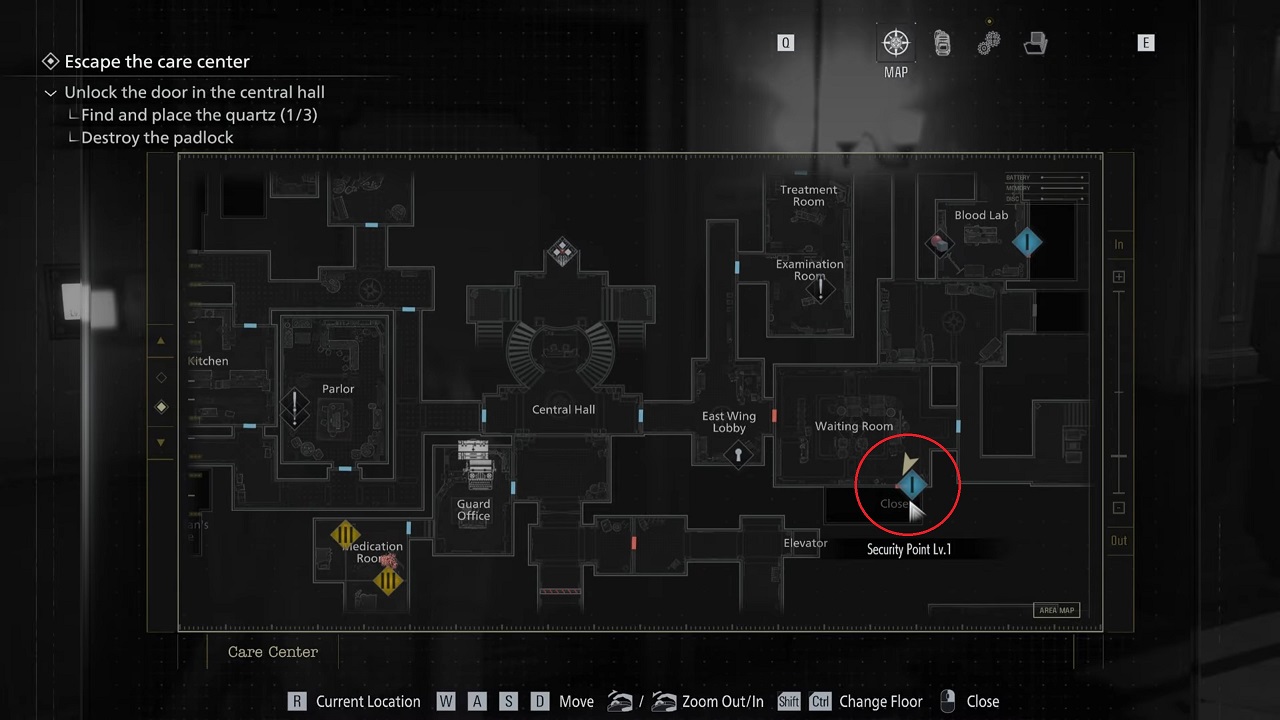 Resident Evil Requiem map.