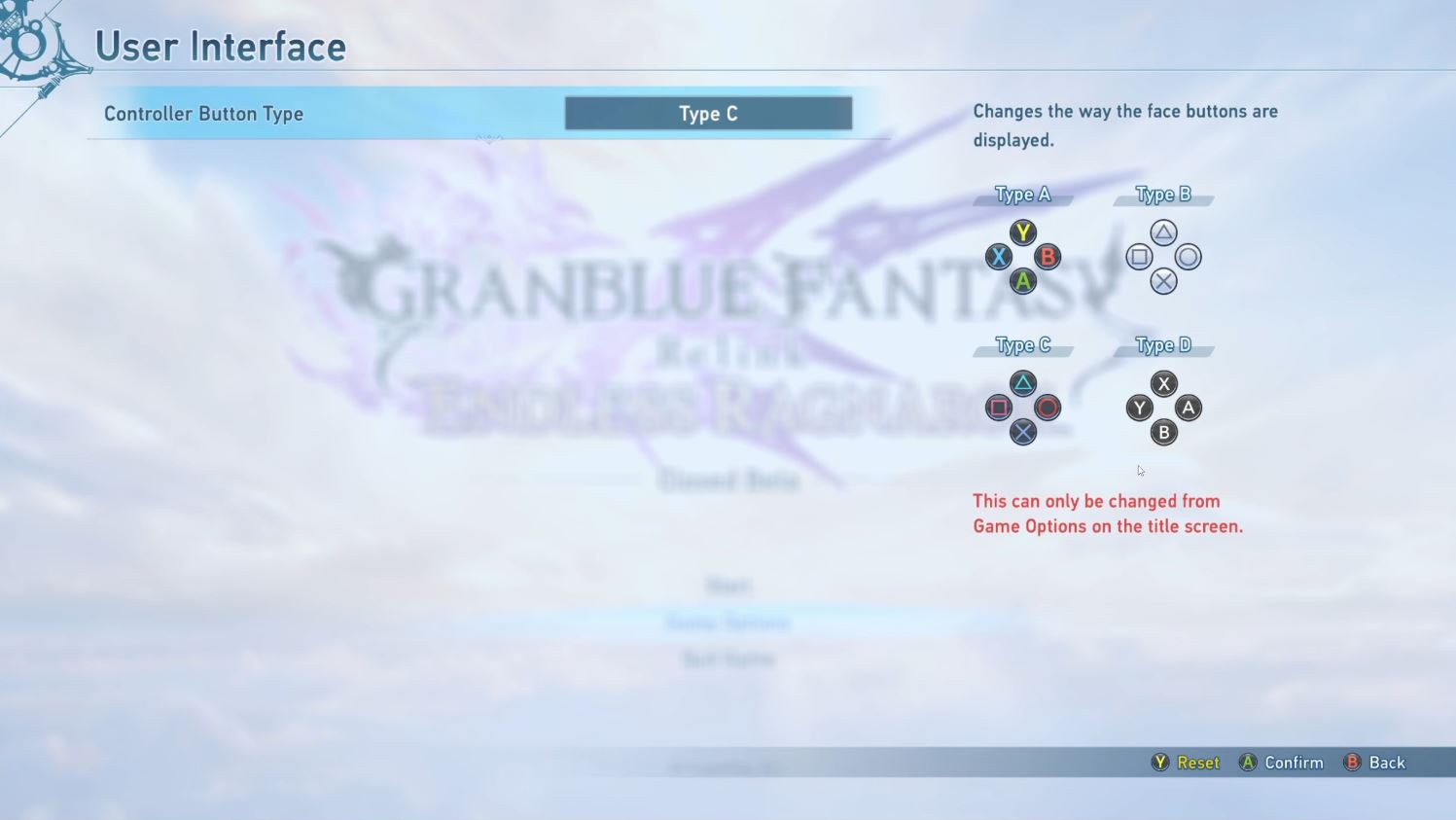 Granblue Fantasy: Relink updated controller settings