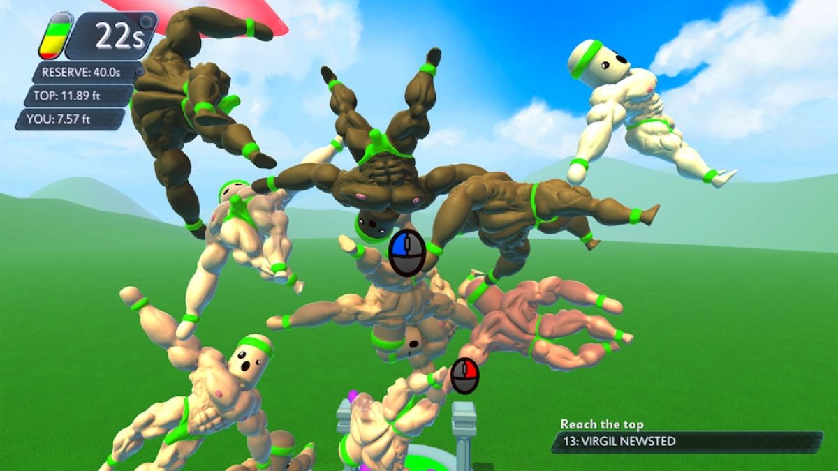 ガチムチ兄貴たちを積み上げる『Mount Your Friends 3D』Steamで発売