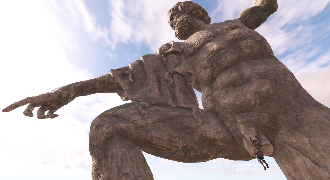 アサシン クリード オデッセイ では 巨大なゼウス像の 性器 にぶら下がれる 緻密に描かれたゼウスの股間に主人公も反応 Automaton