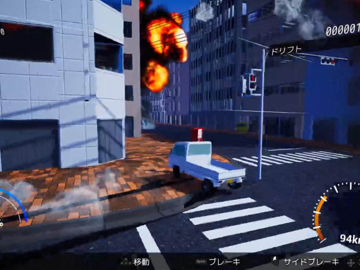 運転ゲーム、ドライブテクニック 軽トラックで爆走する『ドライブクレイジー』体験版公開。何かに追