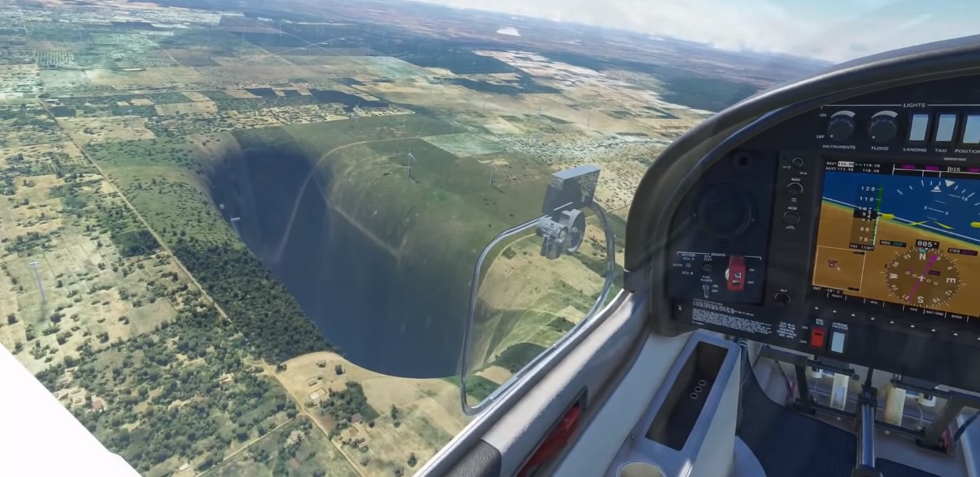 現実の世界を模倣したフライトゲーム「Microsoft Flight Simulator」から「巨大な亀裂」が目撃される。 鳥肌も深淵の正体|  AUTOMATON