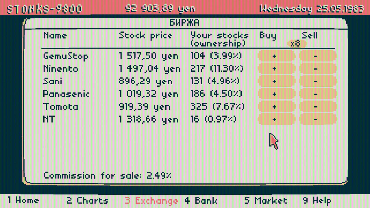 株シム『STONKS-9800』発表。80年代から90年代の日本を舞台にした、株 