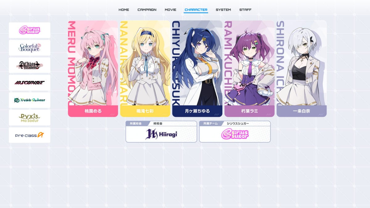 キャラクターの別アートワーク