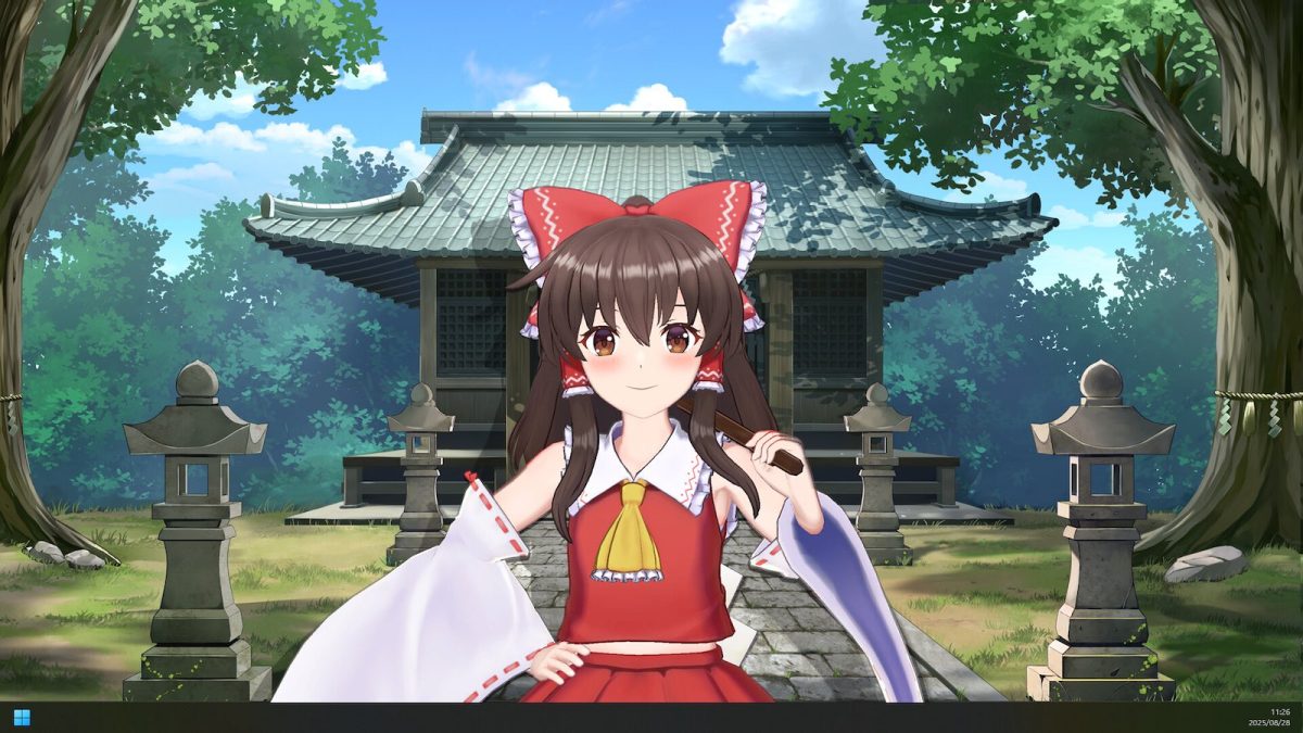 デスクトップに3Dキャラを置ける「Desktop Mate」、東方Project「博麗