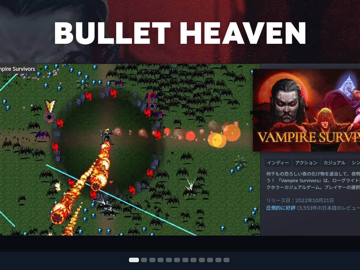 Steamにて“ヴァンサバ系”ゲーム向けのタグ「弾幕天国」など大量公式
