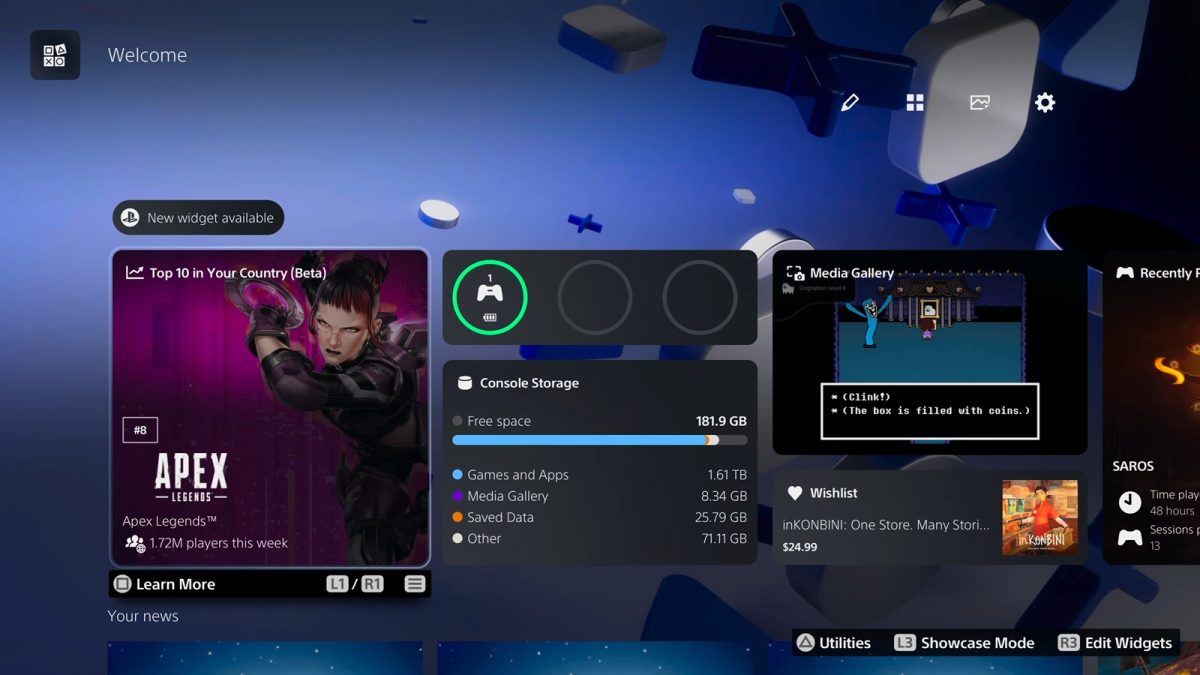 PS5のホーム画面で「今週人気のゲームトップ10」を確認できる機能搭載 